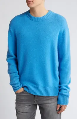 FRAME FRAME Cashmere Crewneck Sweater in Pop Blue — Men Summer blue Tops