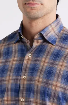 johnnie-O johnnie-O Angelos Plaid Cotton Button-Up Shirt in Hazelnut — Men Summer blue Button-Down Shirts