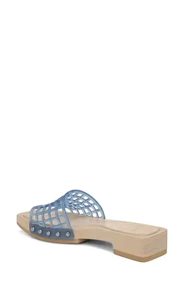 Vince Vince Barbara Jelly Slide Sandal in Surfblue — Women Summer grey Shoes