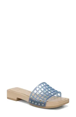 Vince Vince Barbara Jelly Slide Sandal in Surfblue — Women Summer grey Shoes