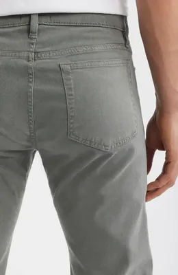 FRAME FRAME L'Homme Slim Fit Five-Pocket Twill Pants in Dusty Emerald — Men Autumn grey Trousers & Chinos