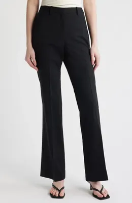 Theory Theory Stretch Wool Trousers in Black — Women Winter black Pants