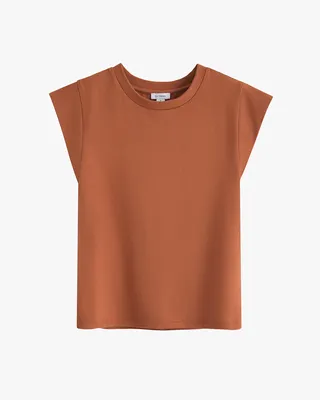Cuyana Pima Slim Tank - Terracotta / in coral — Autumn coral Tops