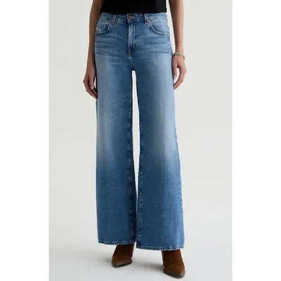 AG AG Saige Mid Rise Wide Leg Jeans in American West — Women Summer blue Pants