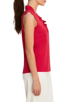 NIC+ZOE NIC+ZOE Ruffle Around Tank in True Red — Women Autumn red Tops