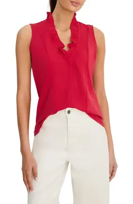 NIC+ZOE NIC+ZOE Ruffle Around Tank in True Red — Women Autumn red Tops