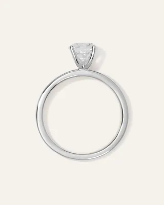 Quince Quince Women's Lab Grown Diamond Round Comfort Fit Engagement Ring 1ct in Platinum — Women Summer white Accessories