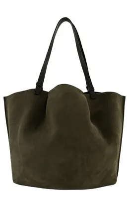 Vince Vince Ava Leather Tote in Herba — Women Autumn khaki Hand Bags