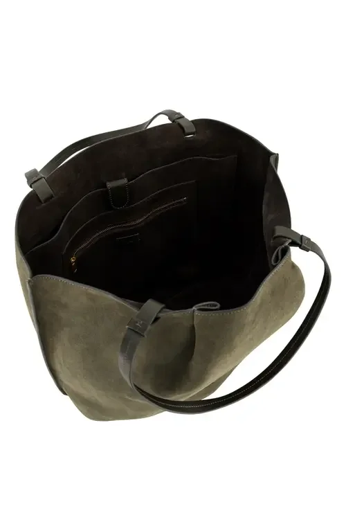Vince Vince Ava Leather Tote in Herba — Women Autumn khaki Hand Bags