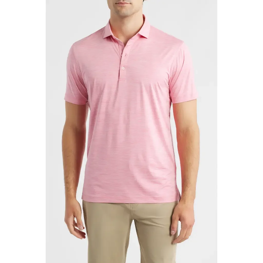 johnnie-O johnnie-O Huron PREP-FORMANCE Polo in Pink Lemonade — Men Spring pink Tops
