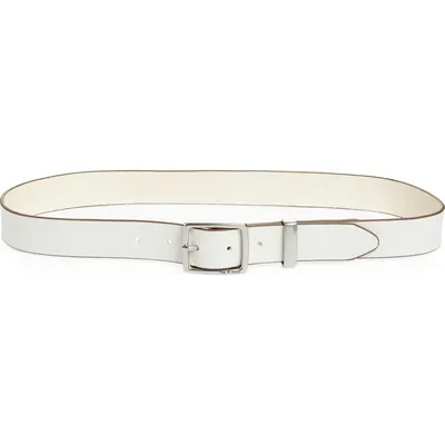 rag & bone rag & bone X Boyfriend Leather Belt in Antique White — Women Winter ivory Accessories
