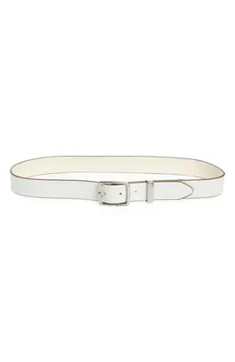 rag & bone rag & bone X Boyfriend Leather Belt in Antique White — Women Winter ivory Accessories