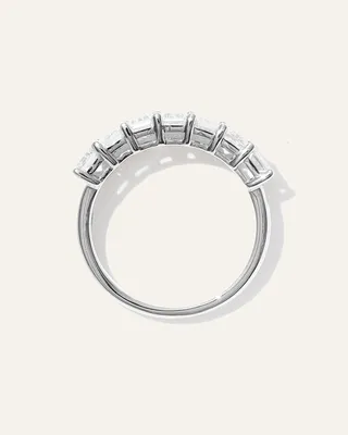 Quince Quince | Women's Lab Grown Diamond Emerald Seven Stone Band Rings in White Gold in White Gold — Women Winter Jewelry