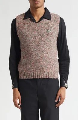 Bode Bode Falls Sweater Vest in Red Multi — Men Autumn brown Tops