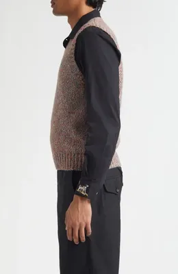Bode Bode Falls Sweater Vest in Red Multi — Men Autumn brown Tops