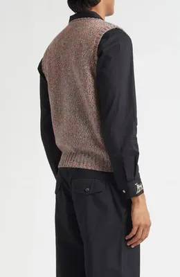 Bode Bode Falls Sweater Vest in Red Multi — Men Autumn brown Tops