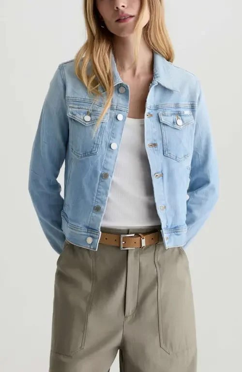 AG AG Robyn Stretch Denim Jacket in Kings River — Women Summer silver Outerwear