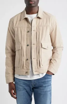 AG AG Sid Twill Trucker Jacket in Melange Camel — Men Autumn beige Outerwear