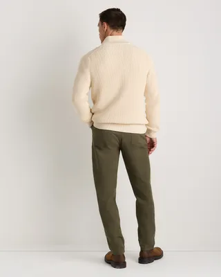 Quince Quince | Men's Comfort Stretch Traveler 5-Pocket Pants Athletic Tapered in Moss Green — Men Autumn green Trousers & Chinos