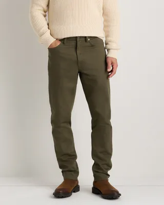 Quince Quince | Men's Comfort Stretch Traveler 5-Pocket Pants Athletic Tapered in Moss Green — Men Autumn green Trousers & Chinos