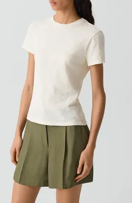 Theory Theory 2 Nebulous Organic Cotton Tiny Tee in Lemongrass - 2Eo — Women Spring white Tops