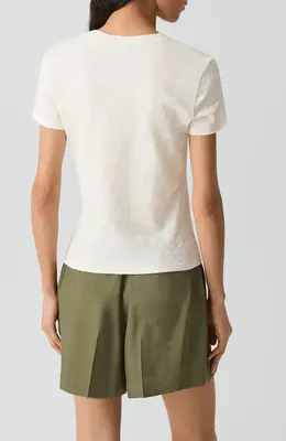 Theory Theory 2 Nebulous Organic Cotton Tiny Tee in Lemongrass - 2Eo — Women Spring white Tops