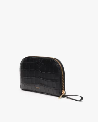 Cuyana Duo Zip Wallet (Croco) in black — Winter black Bags