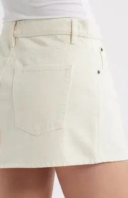 FRAME FRAME The Denim Miniskirt in Shell — Women Spring ivory Skirts