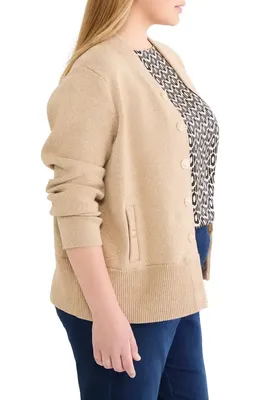 NIC+ZOE NIC+ZOE Knit Bomber Jacket in Jute — Women Autumn beige Outerwear