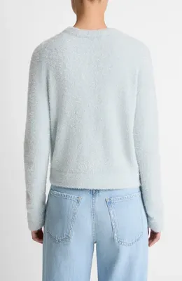 Vince Vince Metallic Eyelash Cardigan in Glacier — Women Winter white Sweaters & Knits