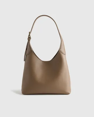 Quince Quince | Women's Full-Grain Leather Small Shoulder Bag in Deep Taupe — Women Autumn grey Hand Bags