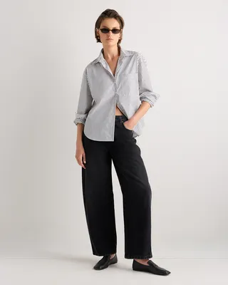 Quince Quince | Women's Maya Rigid Darted Barrel Jeans in Graphite Black — Women Winter black Jeans & Denim