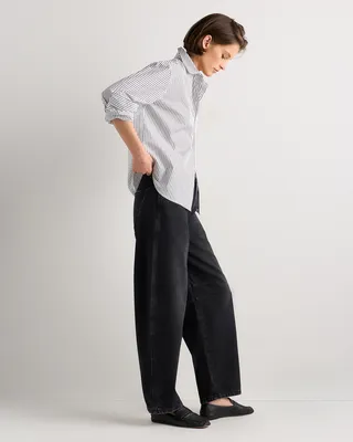Quince Quince | Women's Maya Rigid Darted Barrel Jeans in Graphite Black — Women Winter black Jeans & Denim