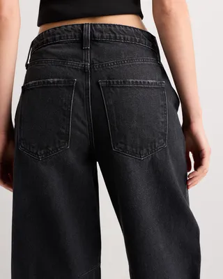 Quince Quince | Women's Maya Rigid Darted Barrel Jeans in Graphite Black — Women Winter black Jeans & Denim