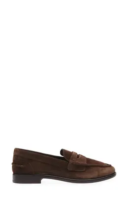 rag & bone rag & bone Carter Penny Loafer in Dark Espresso Suede — Women Autumn brown Shoes
