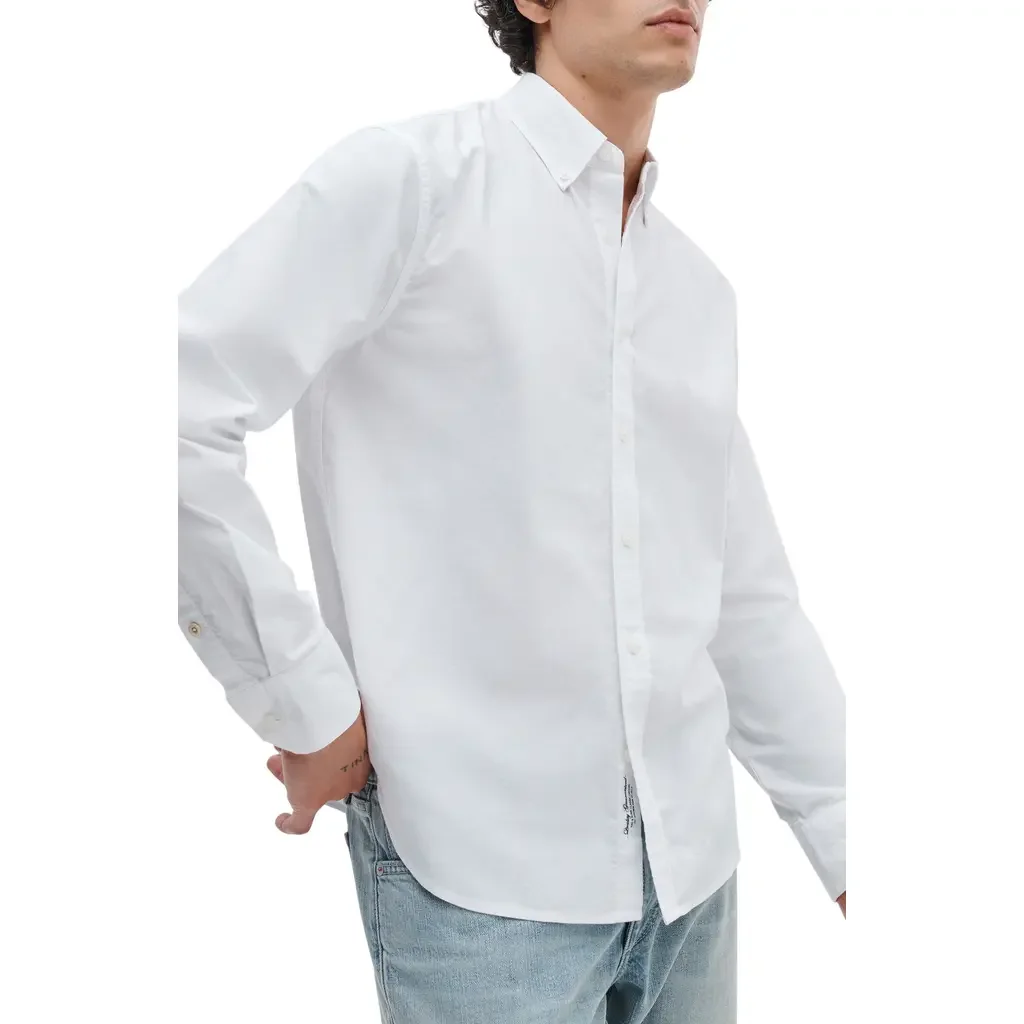 rag & bone rag & bone Classic Fit Oxford Button-Down Shirt in White — Men Winter white Tops