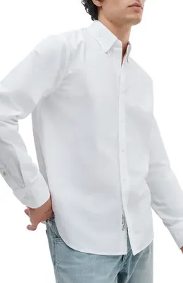 rag & bone rag & bone Classic Fit Oxford Button-Down Shirt in White — Men Winter white Tops