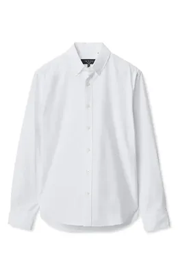 rag & bone rag & bone Classic Fit Oxford Button-Down Shirt in White — Men Winter white Button-Down Shirts