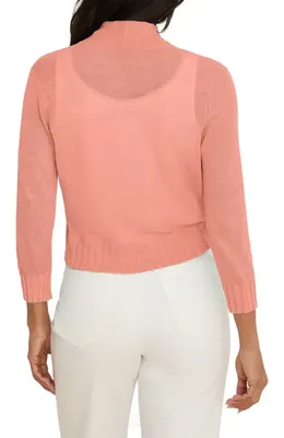 NIC+ZOE NIC+ZOE Bolero Open Front Cardigan in Persimmon — Women Spring coral Tops