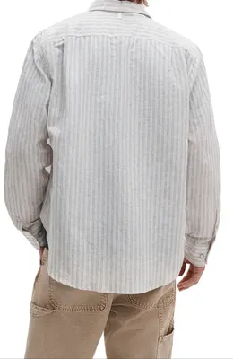 rag & bone rag & bone Finch Stripe Linen Blend Button-Up Shirt in Patus — Men Spring white Button-Down Shirts