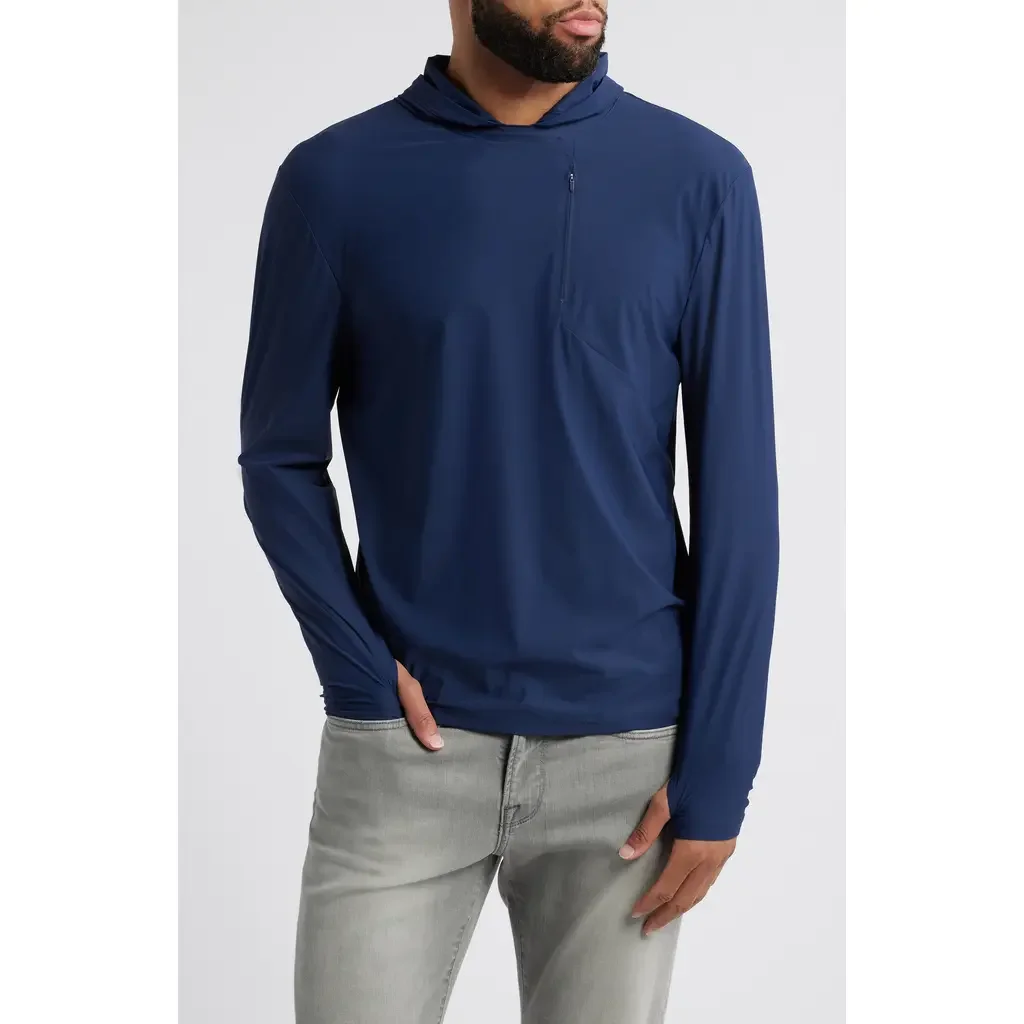 johnnie-O johnnie-O Maxwell Hooded Long Sleeve T-Shirt in Navy — Men Winter navy Tops
