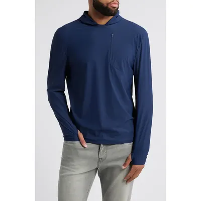 johnnie-O johnnie-O Maxwell Hooded Long Sleeve T-Shirt in Navy — Men Winter navy Tops