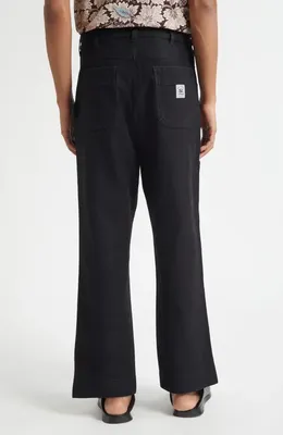 Bode Bode Embroidered Denim Knolly Brook Trousers in Black — Men Winter black Pants