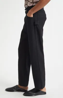 Bode Bode Embroidered Denim Knolly Brook Trousers in Black — Men Winter black Pants