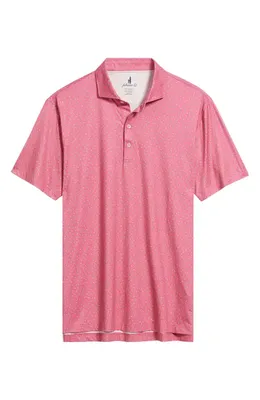 johnnie-O johnnie-O Tini Dancer Martini Print Featherweight Performance Polo in Pink Lemonade — Men Spring pink Tops