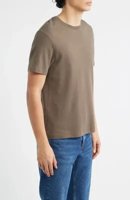 FRAME FRAME Duo Fold Cotton T-Shirt in Mocha — Men Autumn brown Tops