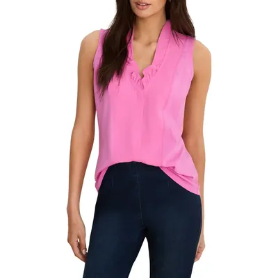 NIC+ZOE NIC+ZOE Ruffle Around Tank in Crocus — Women Spring red Tops