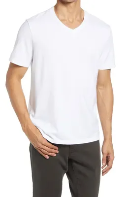 AG AG Bryce V-Neck T-Shirt in True White — Men Winter white Tops