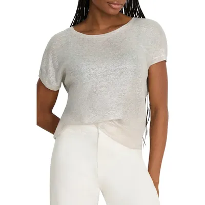 NIC+ZOE NIC+ZOE Glazed Featherknit Sweater in Cobblestone — Women Summer ivory Tops