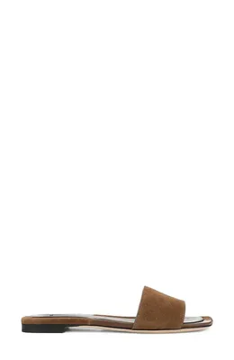 Vince Vince Valeria Slide Sandal in Cedar Brown/Elmwood — Women Autumn chocolate Shoes